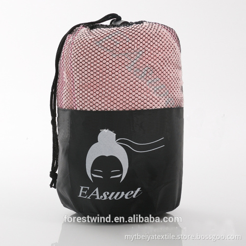 Custom Embroidery Logo Mesh Bag/Zipper Microfiber Sport Towel